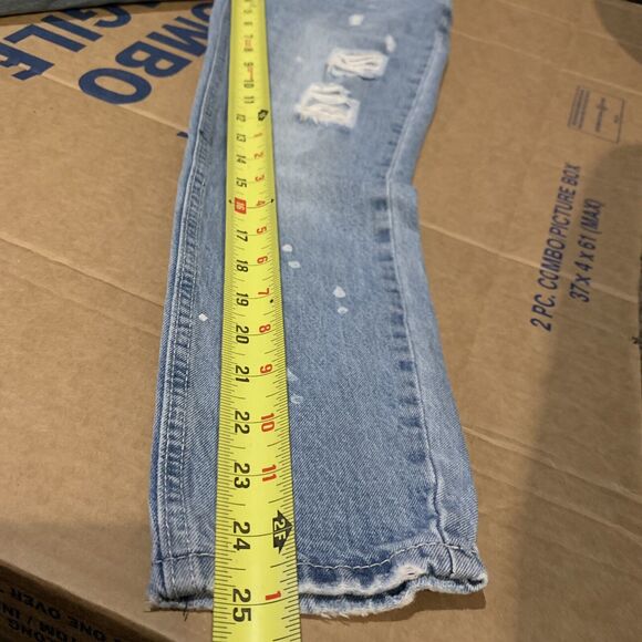 Tea And Cup Women's Premium Denim Blue Distressed Jeans Juniors Size 1 - Picture 3 of 9